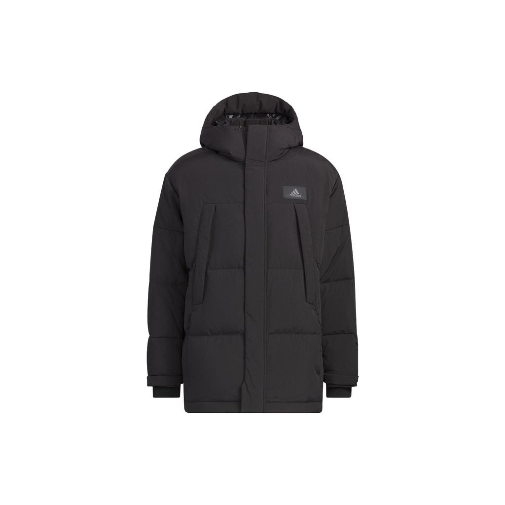 Adidas 650 Fill Solid Color Sports Casual Hooded Down Jacket Men Jacket Black Gray IU2682