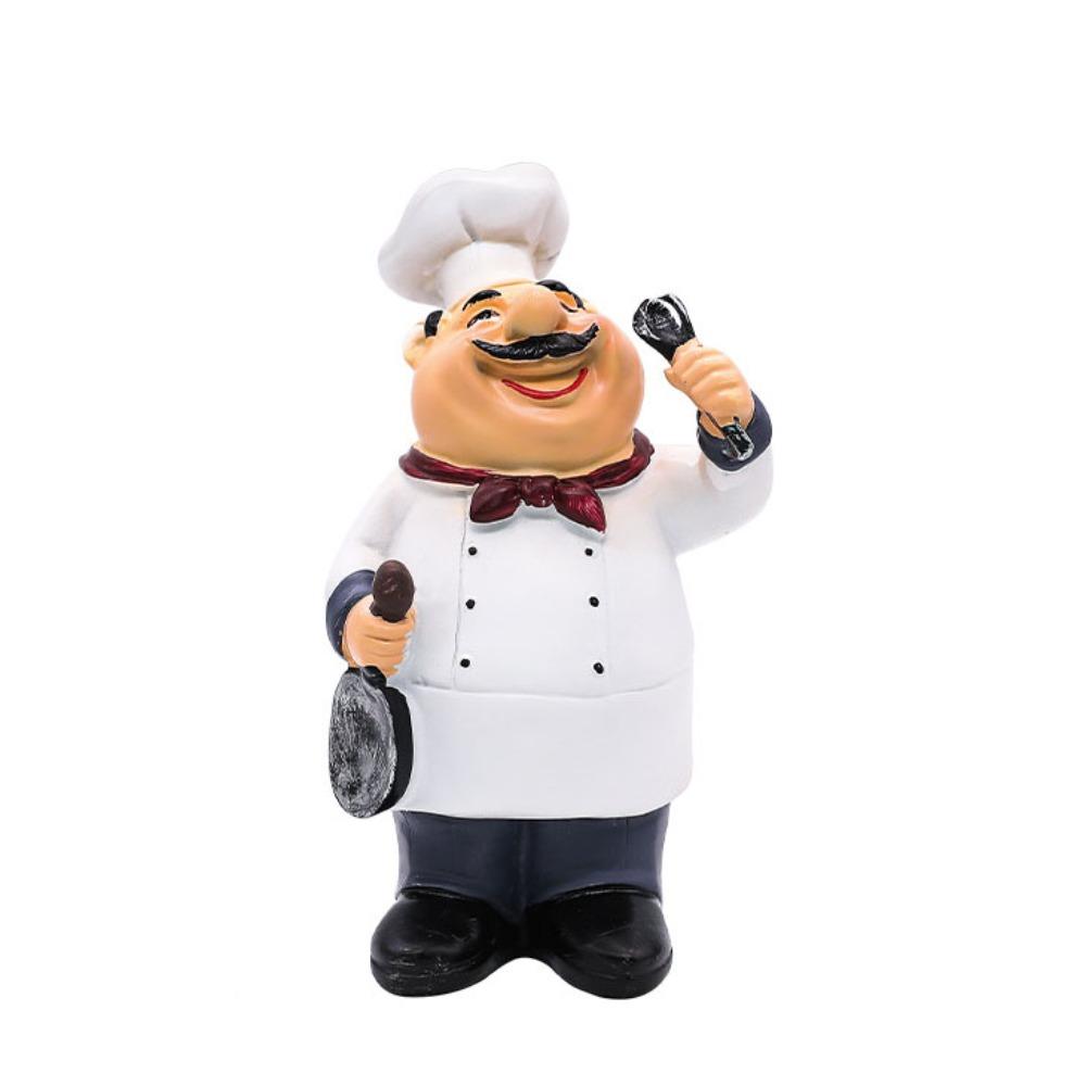 Simulated Rustic Bakery Chef Resin Statue Handicraft Chef Resin Figurines Balcony Garden Supplies