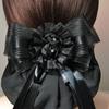 Women Girl Lace Work Hairnet Classic Pearl Barrette Hair Clip Cover  For Nurse Bank Catering