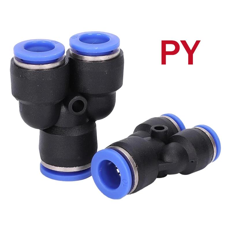 10Pcs PY/PW Pneumatic Fitting 4mm 6mm 8mm 10mm 12mm Air Pipe Quick Push Connector 3 Way Hose Fittings PY PW Connector Fuel System Fittings7
