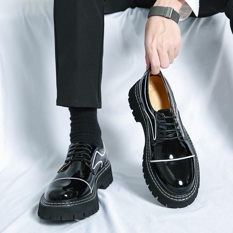 Модные модные универсальные мужские оксфорды, мужские повседневные кожаные туфли на шнуровке, классические туфли для мужчин, высококачественные повседневные туфли с толстой подошвой