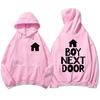 Уличная одежда унисекс Boys Band BOYNEXTDOOR Толстовки с капюшоном корейская мода Sudaderas Hombre Графический принт Толстовка Зимний топ