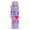 1PC Its A Good Life Colorful Text Print 750ml Color Plastic Sports Water Bottle Leakproof Flip Straw Lid Suitable for Sports Office Home Use