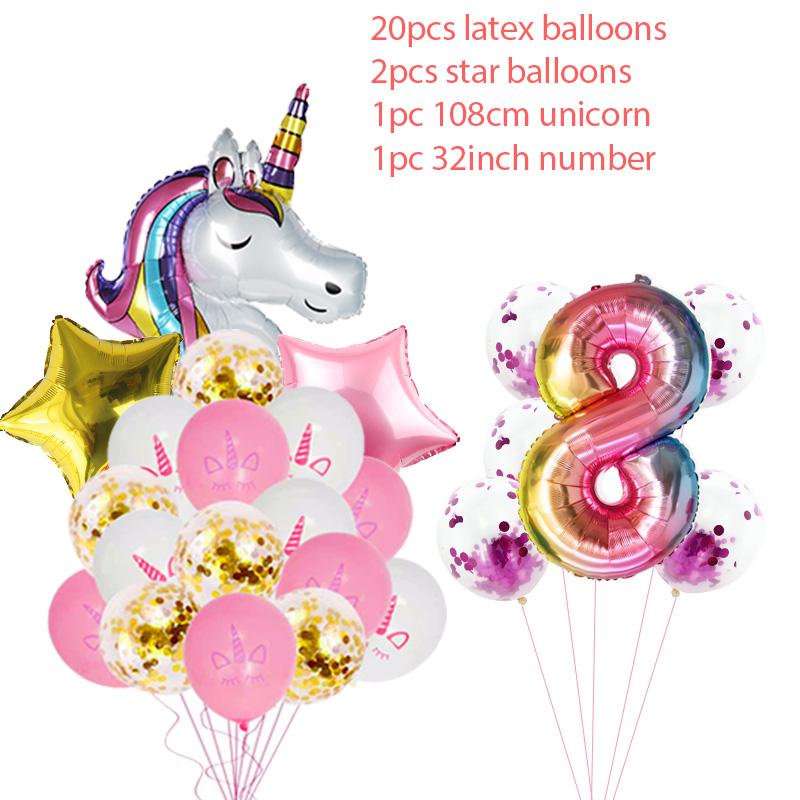 Украшение в виде единорога, одноразовый набор столовых приборов для вечеринки, товары для дня рождения в виде единорога, украшения для дня рождения девочки на первый день рождения