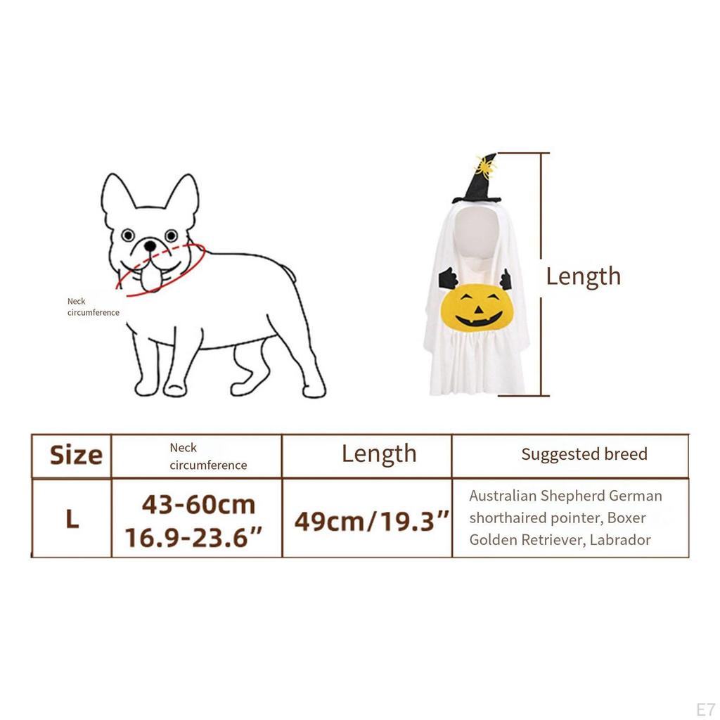 Halloween Ghost Dog Costume Apparel Cosplay Clothes for Festival Party Accessories