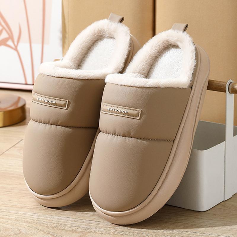 Мода 2024 Зима Новые пушистые женские тапочки большого размера в парном стиле плюшевые теплые тапочки повседневные тапочки из хлопка на подошве ЭВА для дома женские