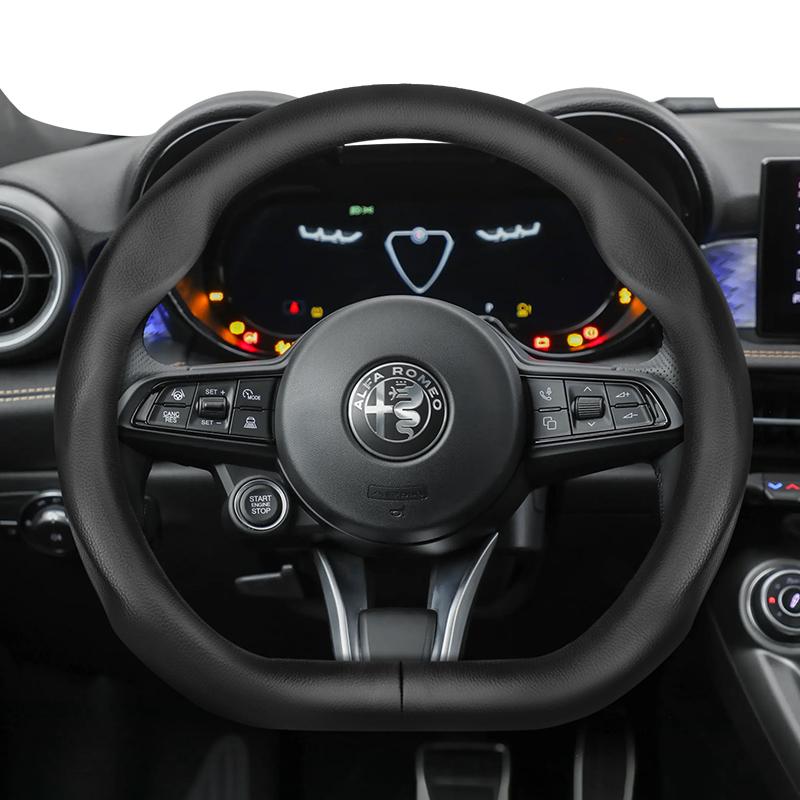 hvcm1 Suitable for Alfa Romeo Ultra-Thin Breathable Leather Steering Wheel Cover Suitable for 159 147 Gt Giulietta Mito Giulia