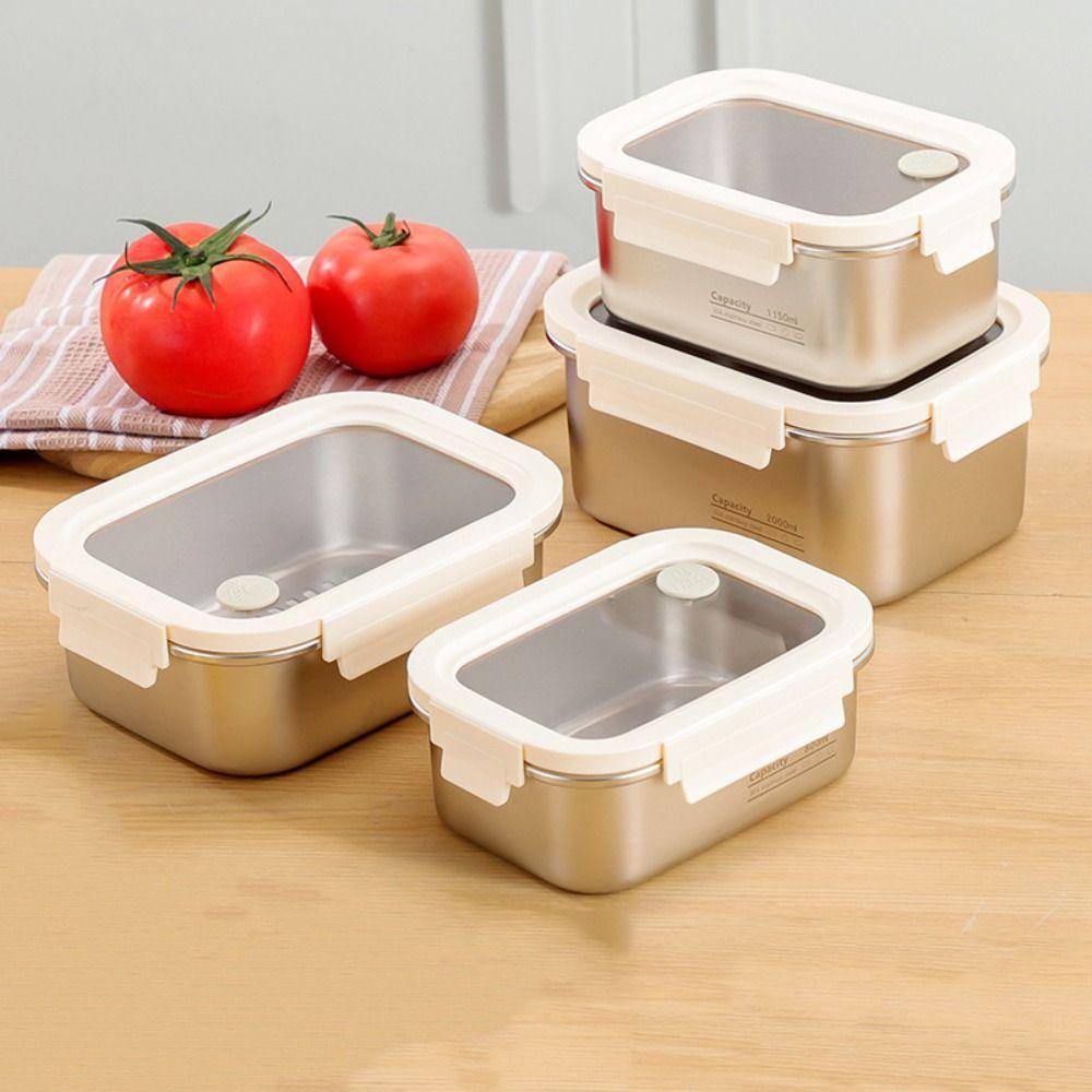 Portable Stainless Steel Crisper Leakproof Sealed Food Box Food Preservation Box Picnic