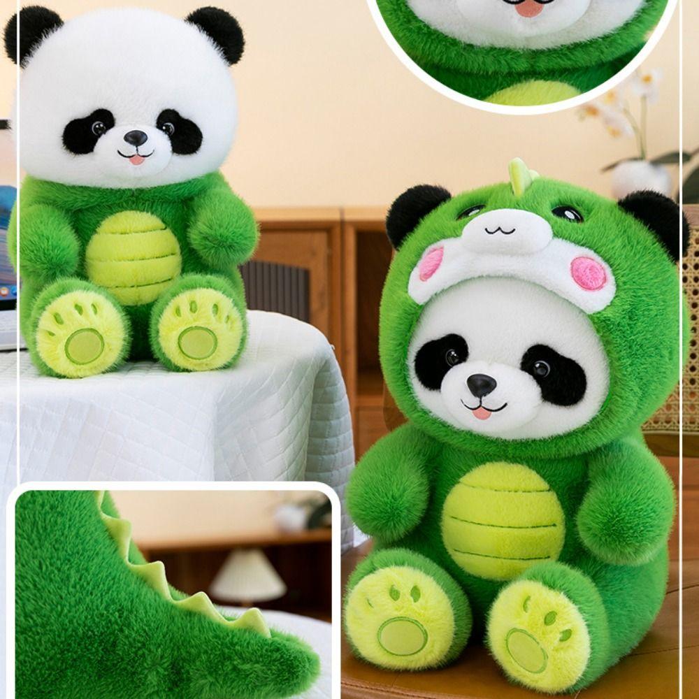 Crocodile Simulation Panda Plush Toys PP Cotton Cosplay Panda Dragon Stuffed Toy Decorate Present