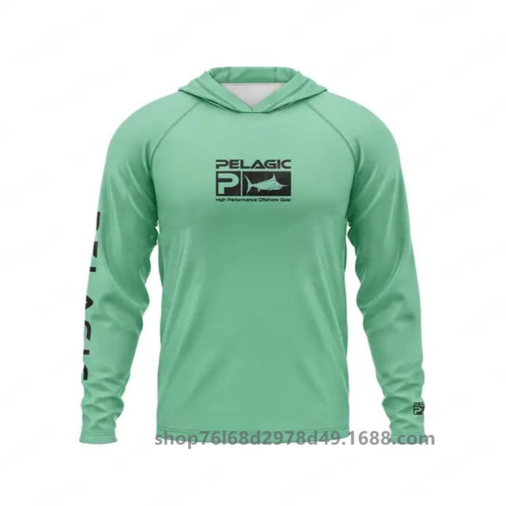 Pelagic fishing suit UPF50 long-sleeved T-shirt hoodie quick-drying breathable sunscreen supports customization