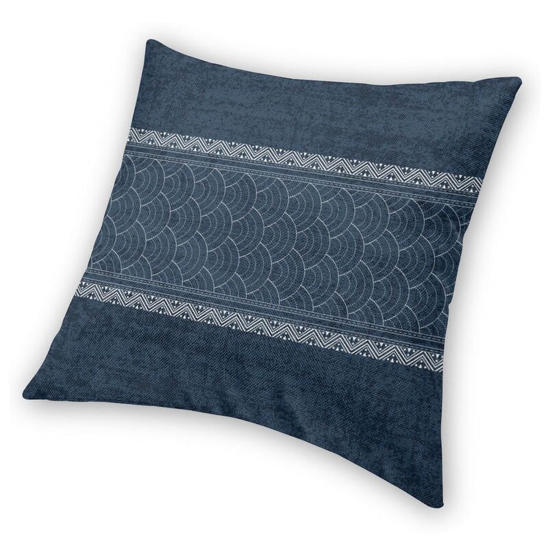 Denim Indigo Embroidery Textiles Cushion Cover Print Navy Jeans Texture Throw Pillow Case For Living Room Cool Pillowcover Decor