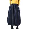Retro Art Mid Length Autumn Women's Skirt Pocket Panel Corduroy Flower Bud Skirt Slimming Skirt