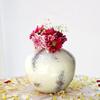 Metal Flower Bud Shape Vase For Home Décor, Table Decorative Item, Off White