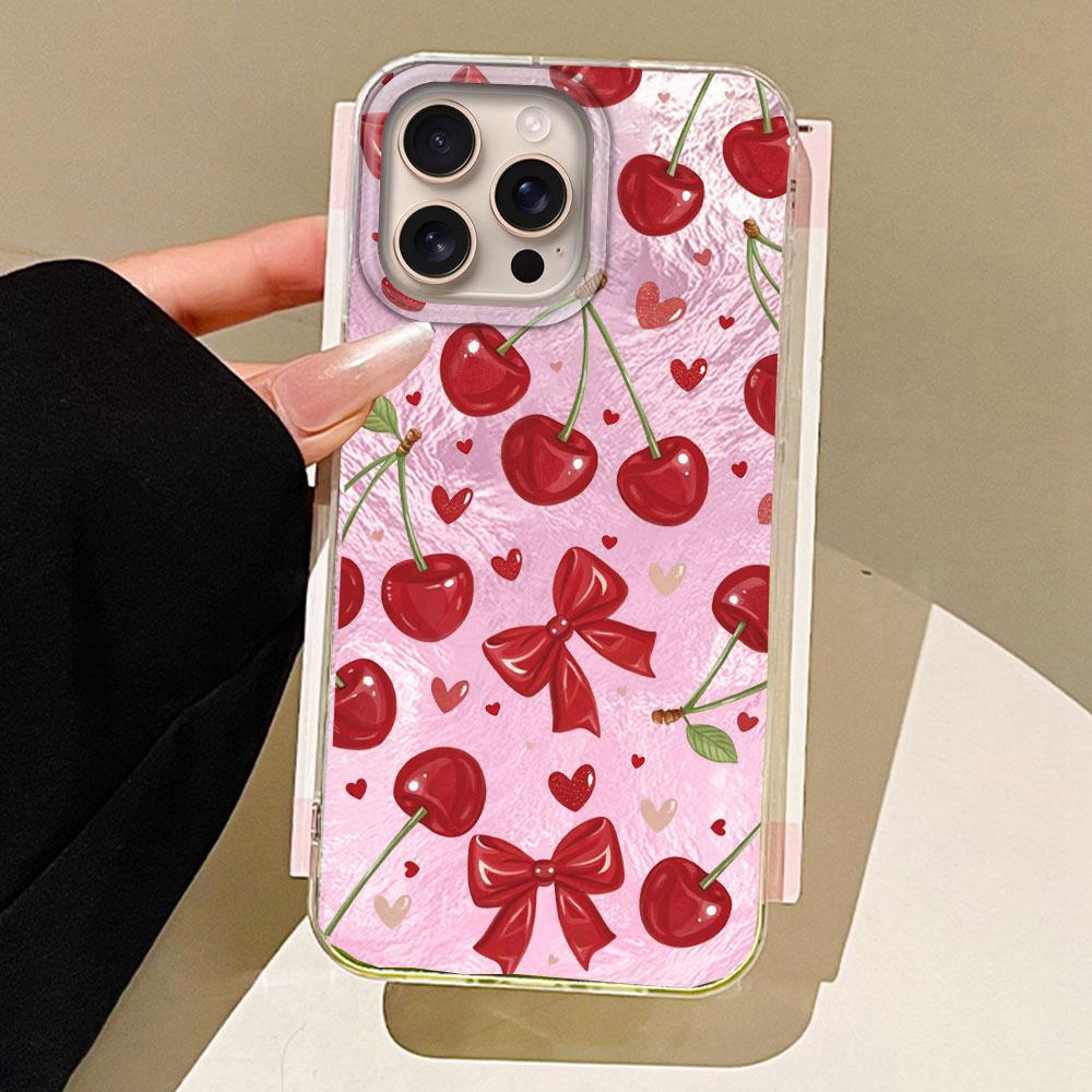 Чехол для телефона с текстурой фруктового льда Арбуз Вишня для iphone 16 15 14 7 8 Plus 13 11 12 Pro Max X XS XR SE 2022 Задняя крышка из ТПУ