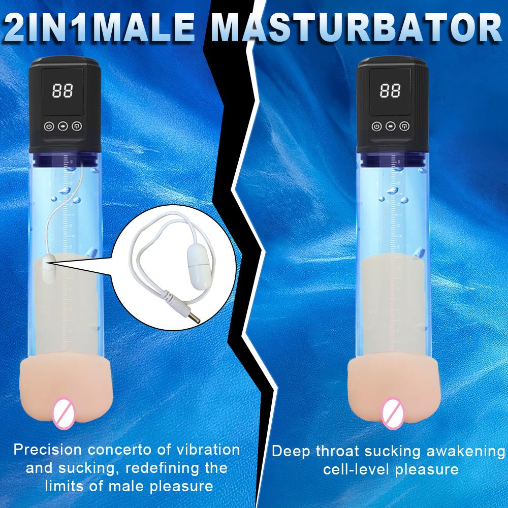 Electric Penis Pump Male Masturbator for Penis Vacuum Enlargement Train 9 Sucking Vibrating Rechargeable Sex Toys for Men Bigger