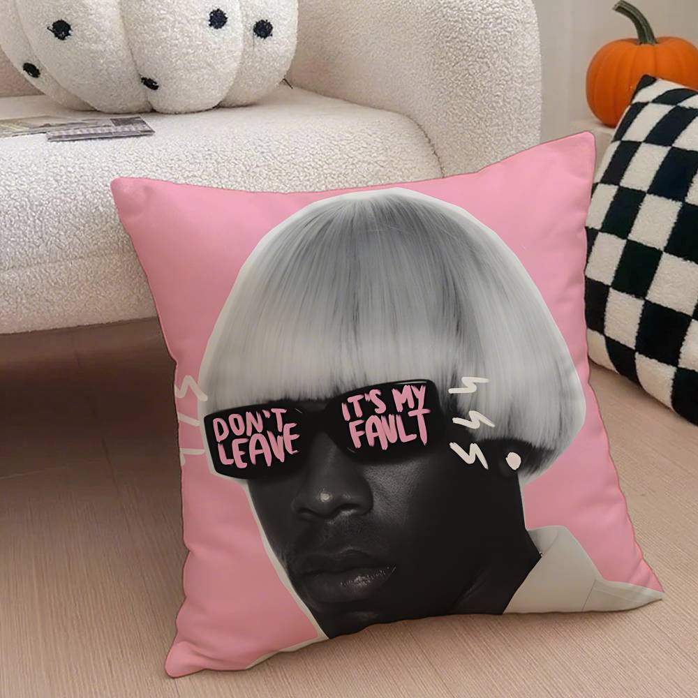 Т-Тайлер Креатор Рэпер Наволочка Наволочка против пылевых клещей Невидимая молния Шелковистый короткий плюш Чехол на подушку для дивана