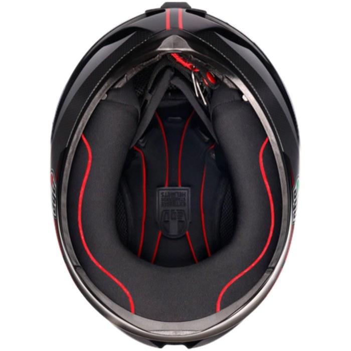 AGV K1 S Asian Fit Helmet, SG Certified, Dry Comfort, Anti-Scratch, Wrap Matte Black/Gray/Red, Size M (57-58 cm)