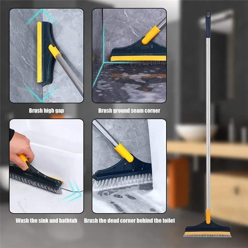 Бытовая щетка для чистки Скраб для пола Инструменты для чистки ванной комнаты Скребок Щетка для унитаза Вращающаяся щетка с длинной ручкой Инструменты для мытья стен в унитазе Инструменты для чистки плитки