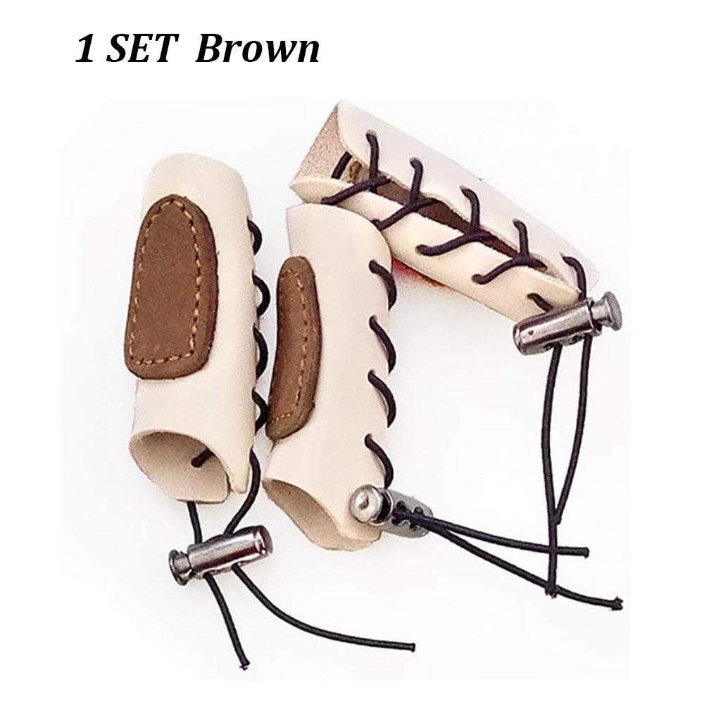 Archery Finger Guard Leather Finger Tab Hand Guard for Recurve Bow Traditional Bow Protects Fingers Hands for Hunting 5