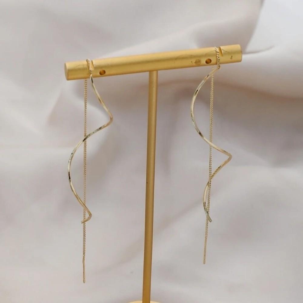 1 Pair Korean Style Long Chain Earrings Threader Type Party Earrings Gifts