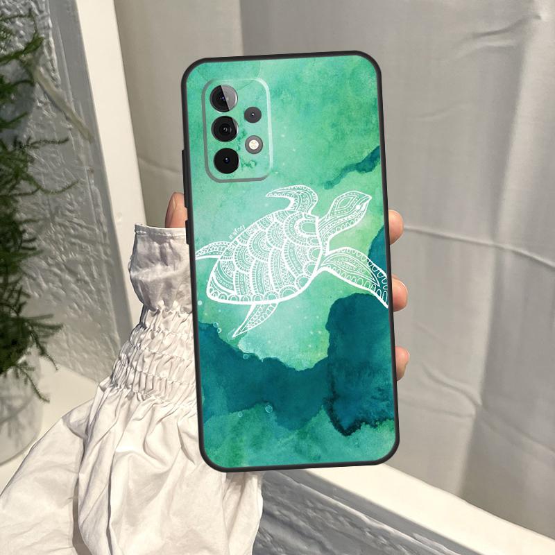 Милый мультяшный чехол-черепаха для Samsung Galaxy A35 A55 A15 A34 A54 A14 A56 A52 A53 A16 A26 A36 A32 A12 A33 A13 A17