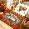1pc 2D FLAT Ultra-Soft Flannel "Welcome Autumn" Maple Leaf Printed Door Mat, Indoor Anti-Slip Carpet, Machine Washable And Fade-Proof, High Quality Co