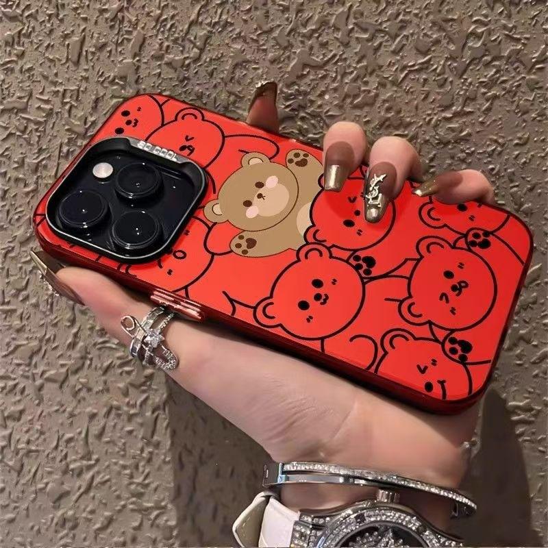 Чехол для мобильного телефона Muppet bear apple 16promax подходит для iPhone15/13/14 Новогодний серебристый 12xr16.