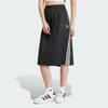 Adidas Originals 3-Stripes Color-Block Elastic Waist Sporty Casual Long Skirt Women Bottoms Black IR6101