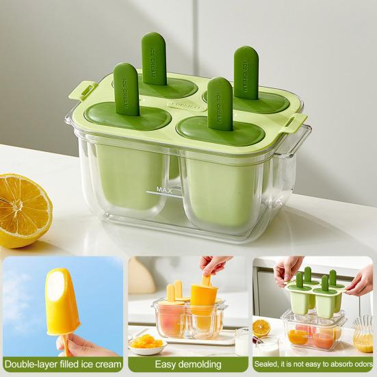 Силиконовая форма для мороженого на палочке, двухслойная мороженица для домашнего приготовления угощений, практичные кухонные принадлежности для любителей выпечки и семей