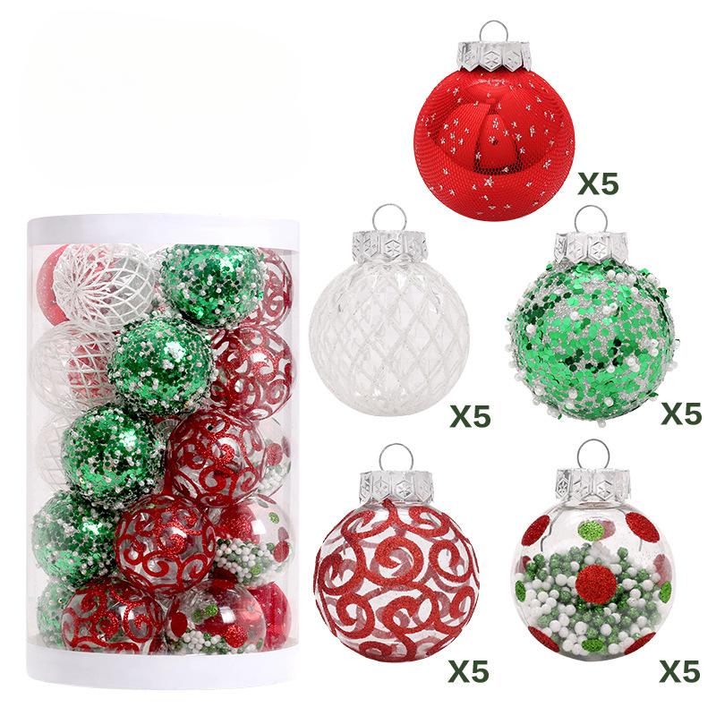 Christmas Ball Set Ornaments 25PCS for PET Painted Christmas Tree Party 2.36" Shatterproof Festive Decor Home New Year Accessory