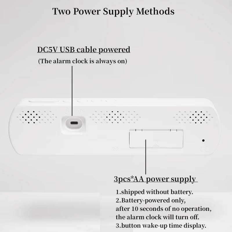 Цифровой будильник с индикацией температуры, влажности, даты, 2 будильника, обратный отсчет времени, переход на летнее время, повтор, настольные часы с автоматической регулировкой яркости, 12/24 ч, светодиодные часы для декора