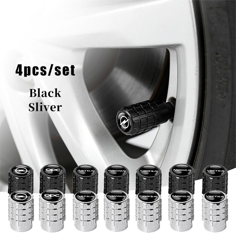4Pcs Metal Car Tire Valve Stem Caps Auto Accessories For Opel Vauxhall Corsa Astra Insignia Mokka Zafira Meriva Combo Vectra OPC