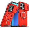 Противоударный магнитный чехол для Xiaomi 14T Pro 5G со сдвижной защитой объектива камеры, металлическим кольцом-подставкой, защитная крышка для Xiaomi 14T Pro