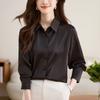 Women Blouses Shirts 2025 Spring Long Sleeve Women Blouse Shirt Turn Down Collar Black Chiffon  Blouse Shirt Women Tops J835