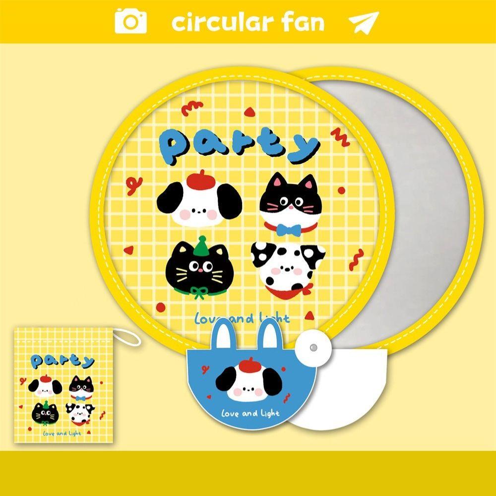 Мультяшный складной групповой вентилятор Портативный мини-круглый вентилятор Новый ручной вентилятор