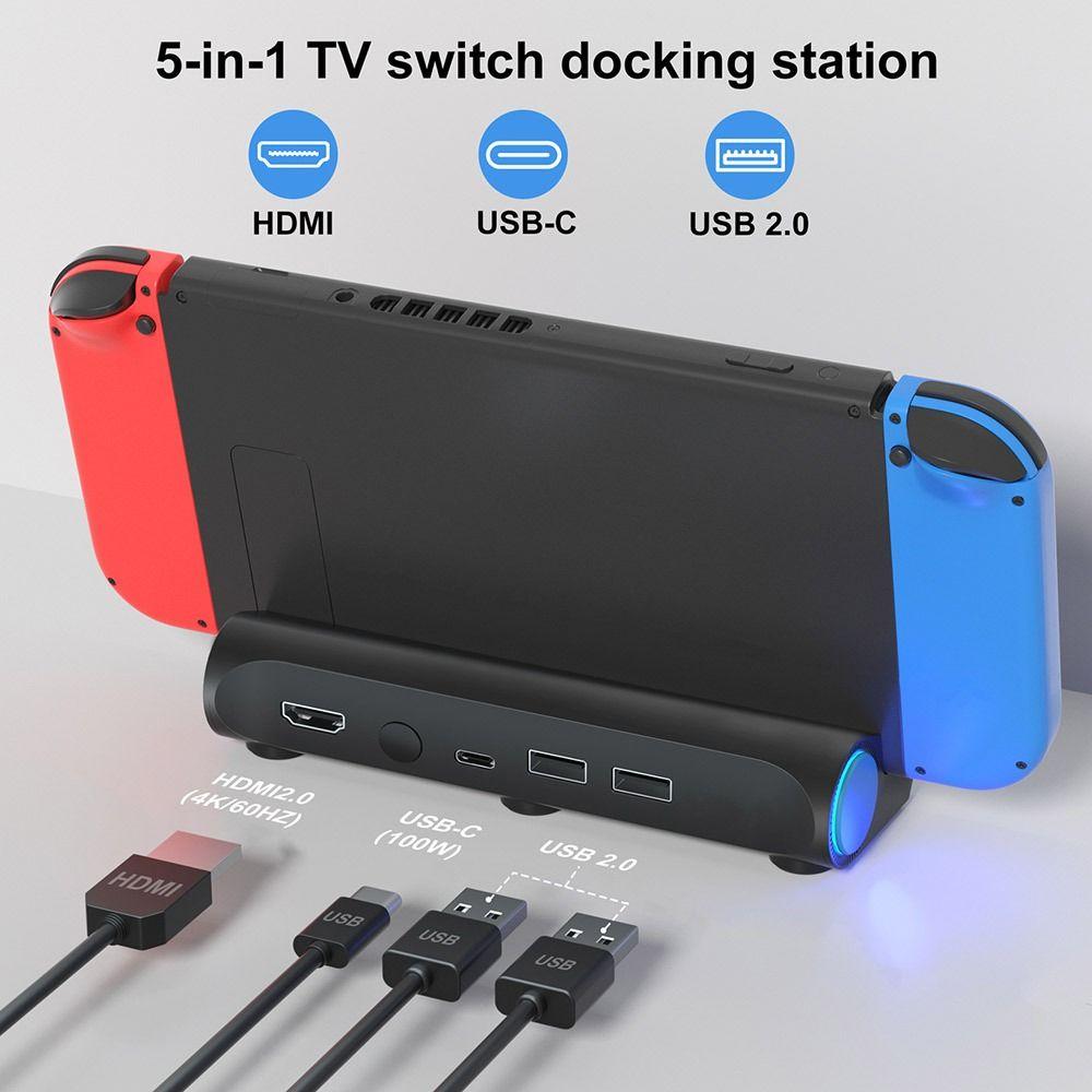 Type-C TV Dock Station USB Hub Adapter for Nintendo  Switch/Switch OLED Game Accessories