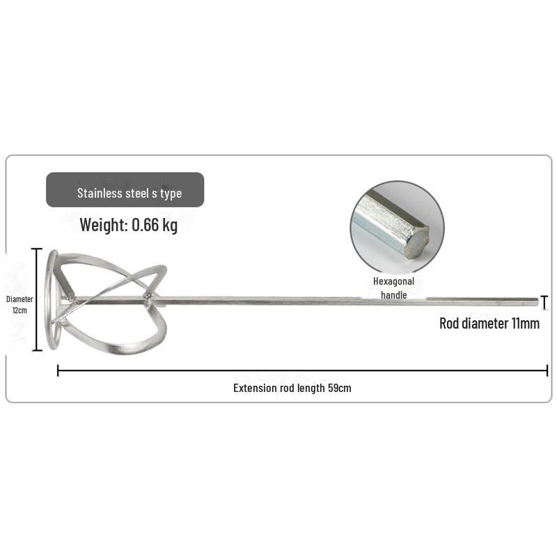 Спиральный стержень для смешивания из нержавеющей стали S-типа для ручной дрели