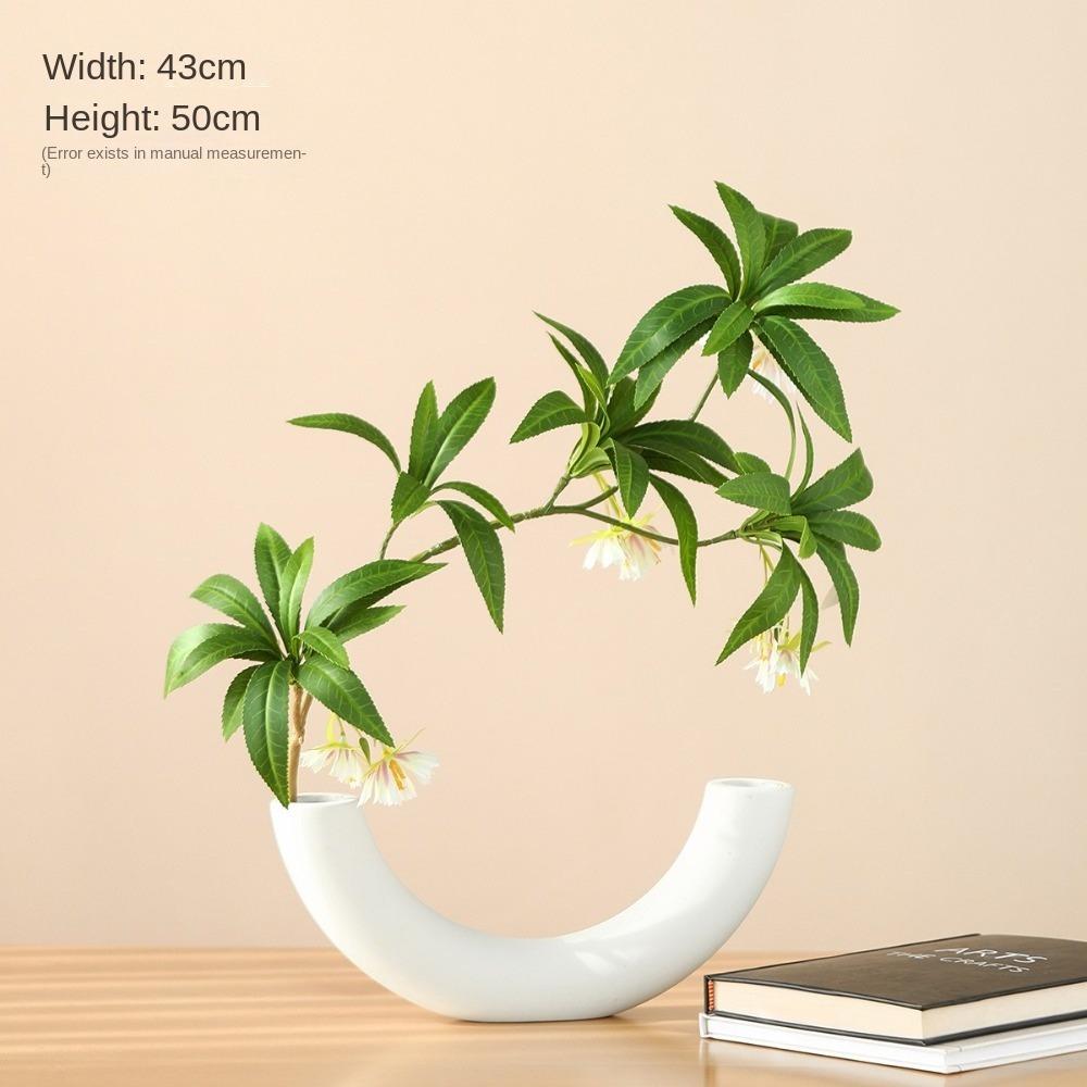 50CM Artificial Ficus Flower Green Leaf Landscaping Plant Zen Inspired Potted Plants Bonsai Plants Artificial Flowers