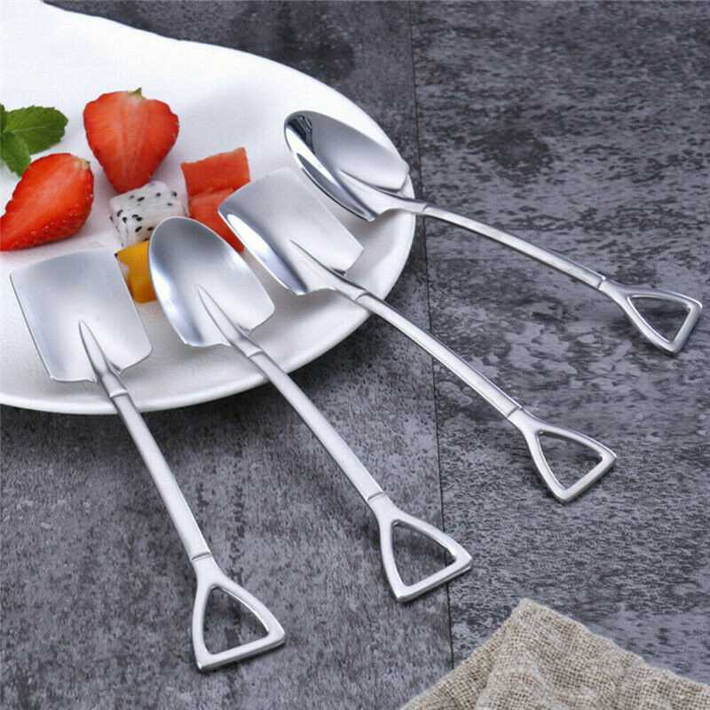 Dessert Spoon Stainless Steel Ice Cream Spoon Cake Spoon Mixing Spoon Creative Tableware