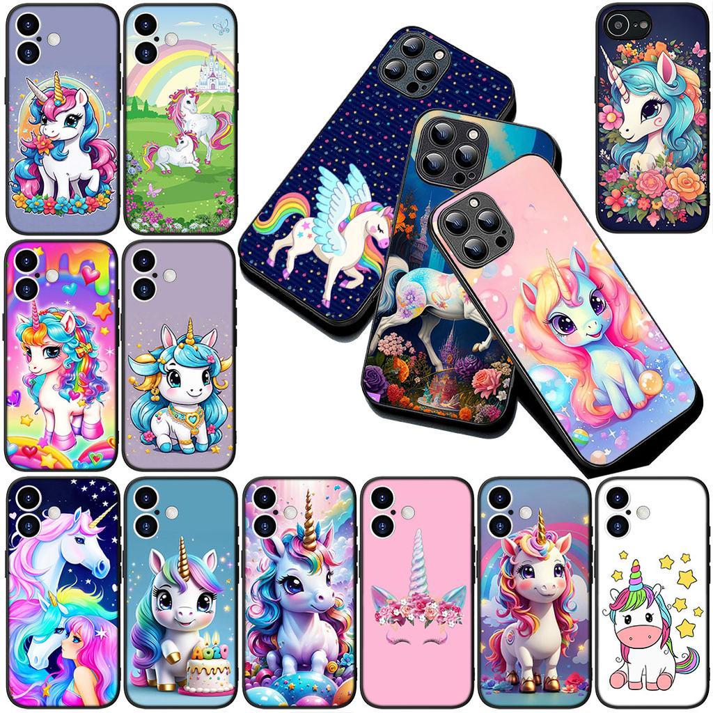 Soft Cover for OPPO A80 A18 A16 A40 A17 A15 A38 A78 A79 A54 A57 A12 A60 4G 5G Casing Phone Case Comics Unicorn Horse Rainbow