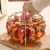 Air Fryer Skewer Stand Grill Rack with 48 Skewers Round Stainless Steel Vertical Meat Skewers Rack Air Fryer Accessories