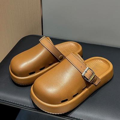 Модные тапочки Fashion Smile для мужчин и женщин, мягкие тапочки с закрытым носком, нескользящие, летние модные тапочки из ЭВА, уличные дышащие пляжные тапочки