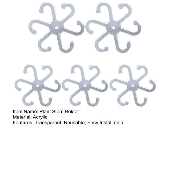 5 Pcs Plant Stem Holders Acrylic Plant Stem Support with Thin Rod Easy Installation Stem