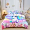 Anime Duvet Cover Pink Purple Unicorn Print Set Suitable For Bedroom Hotel Inn School Dormitory Can Be Used As Holiday Gifts