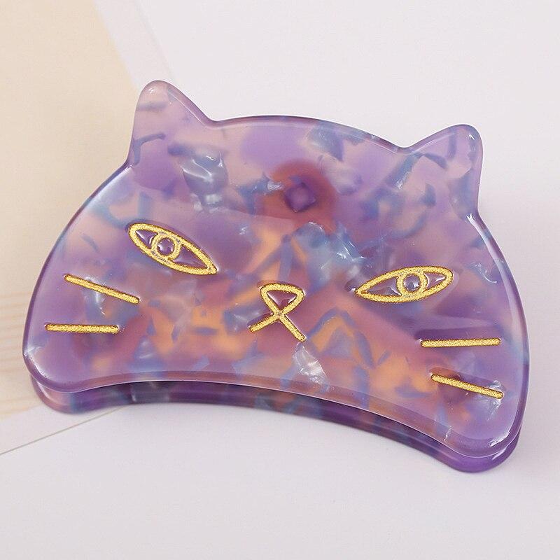 Korean Acetate Cute Cat Hair Claw Clip Leopard Hair Clip Claw Clamp Shark Hair Claw Clip Headwear Girls Women Hair Accessories