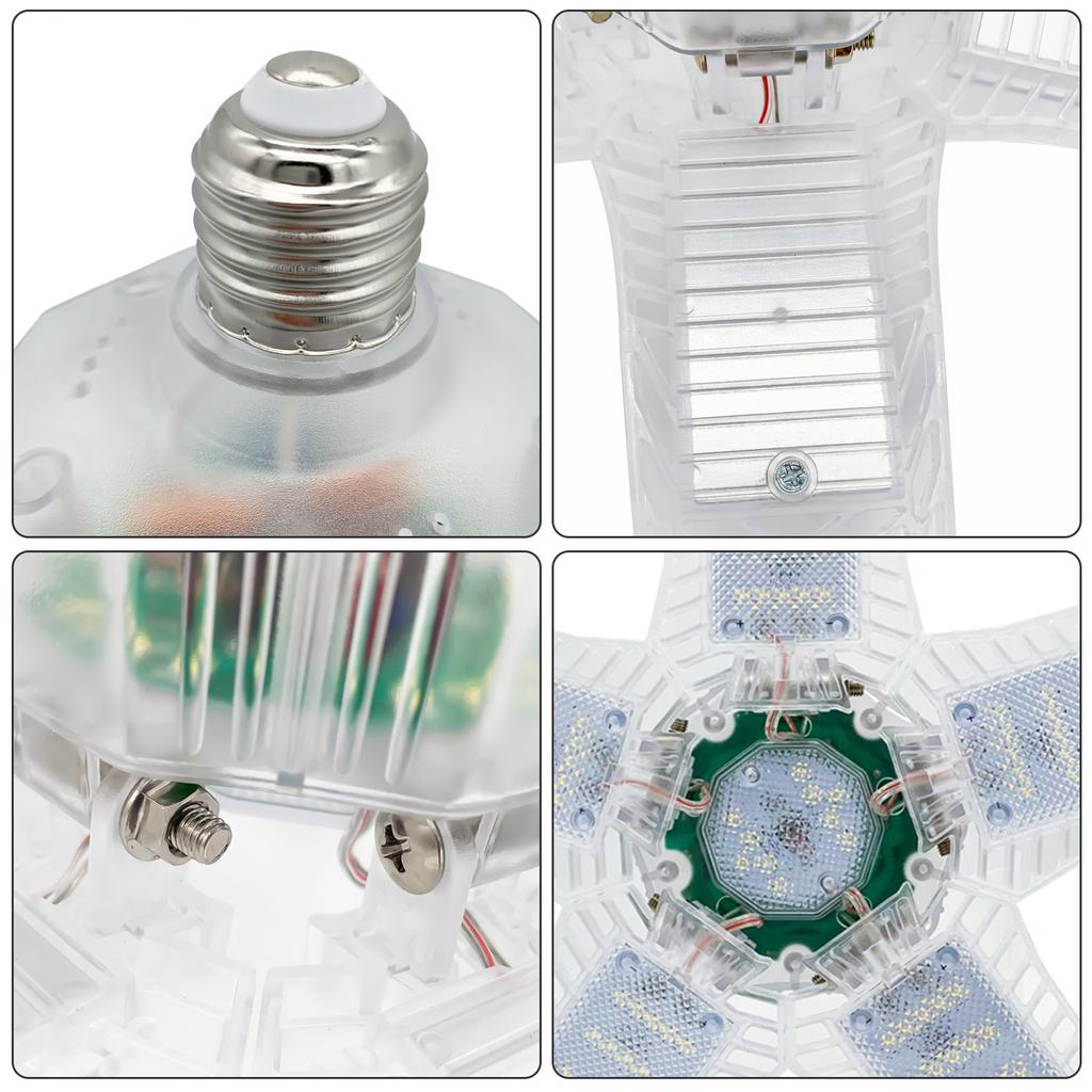 15000LM Bright LED Garage Light, 6 Glow Panels Garage Ceiling Light, Deformable LED Light for