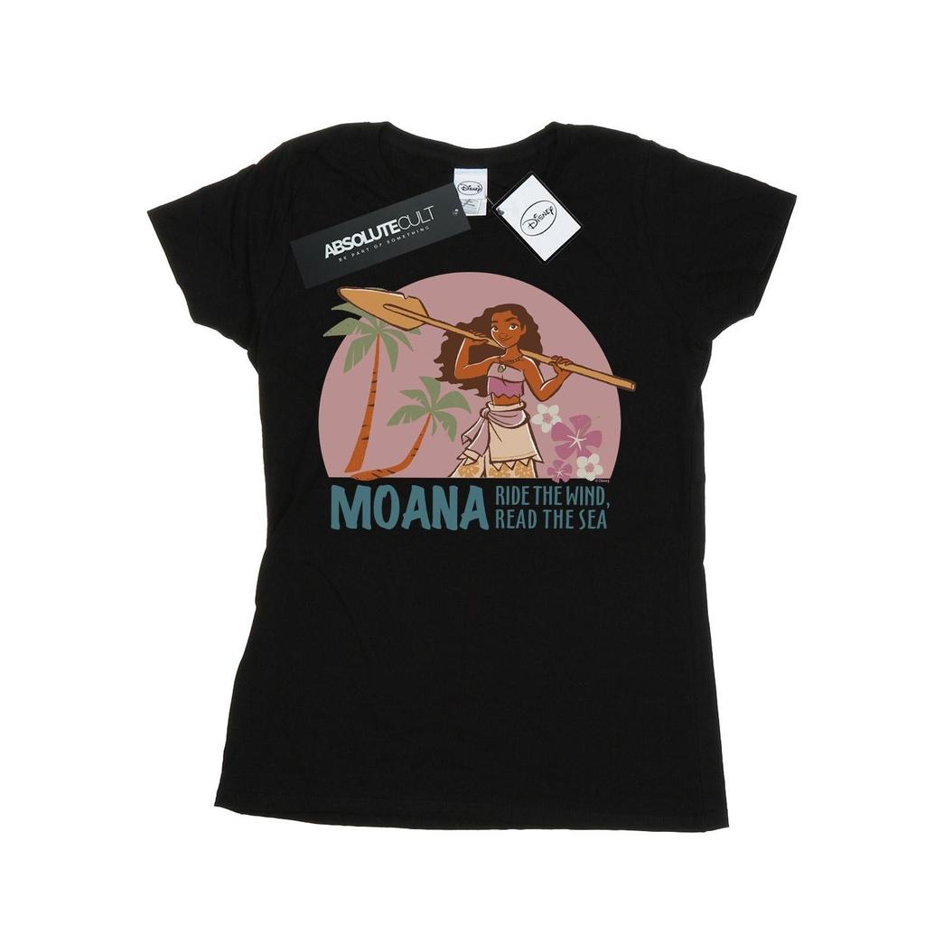 Disney Womens/Ladies Moana Read The Sea Cotton T-Shirt