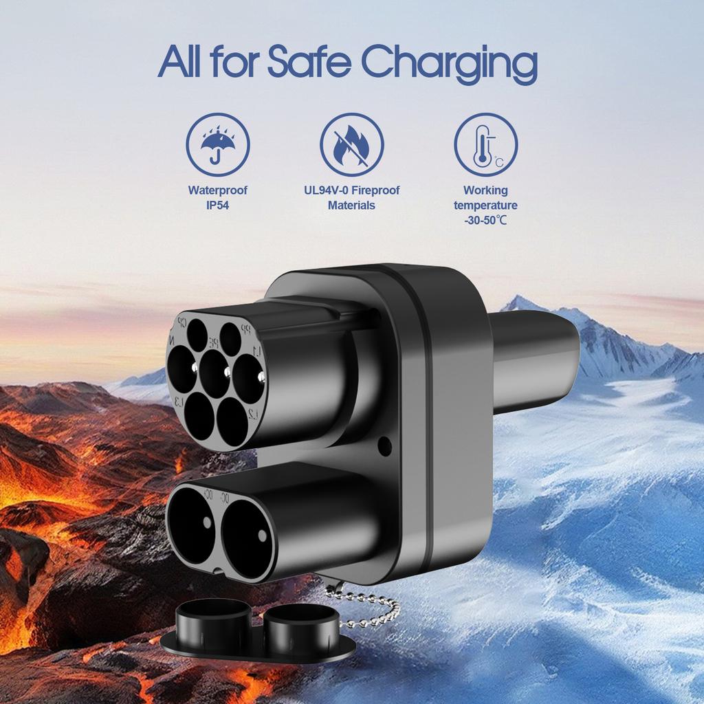 Kolanky EV Adapter CCS2 to Nacs AC/DC Adapter 1000V 250KW Max Use In CCS2 Public Station Charging for Nacs Electric Vehicle Cars