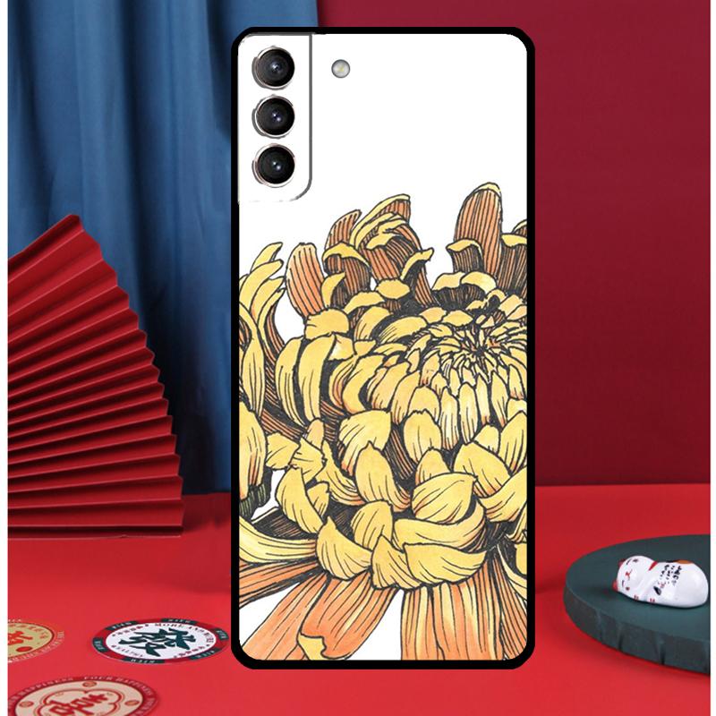 Чехол для телефона с хризантемами для Samsung Galaxy S24 Ultra S9 S10 S20 S21 S22 Plus S23 FE S25 Ultra Задняя крышка