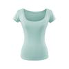 Square neck short-sleeved T-shirt women's summer new American Spice Girl style solid color sexy slim bottom top